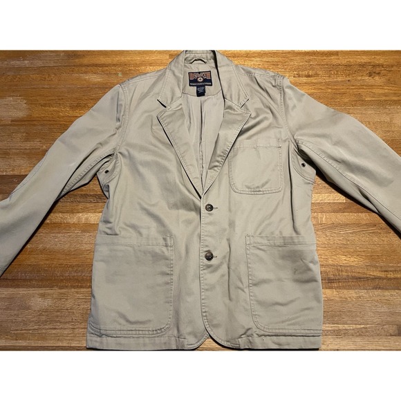 Duluth Trading Men Large Beige Khaki Presentation‎ Blazer Sport Coat Jacket - Picture 1 of 5